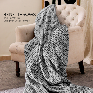 Black Organic Cotton Throw Blanket