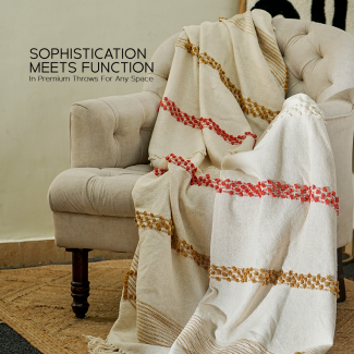 Sepia Organic Cotton Textured Throw Blanket