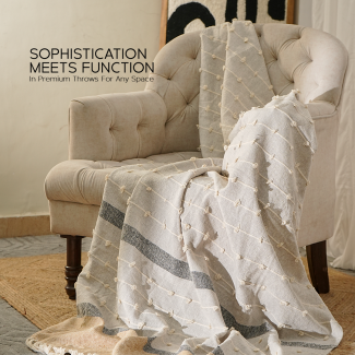 Sky Organic Cotton Textured Throw Blanket